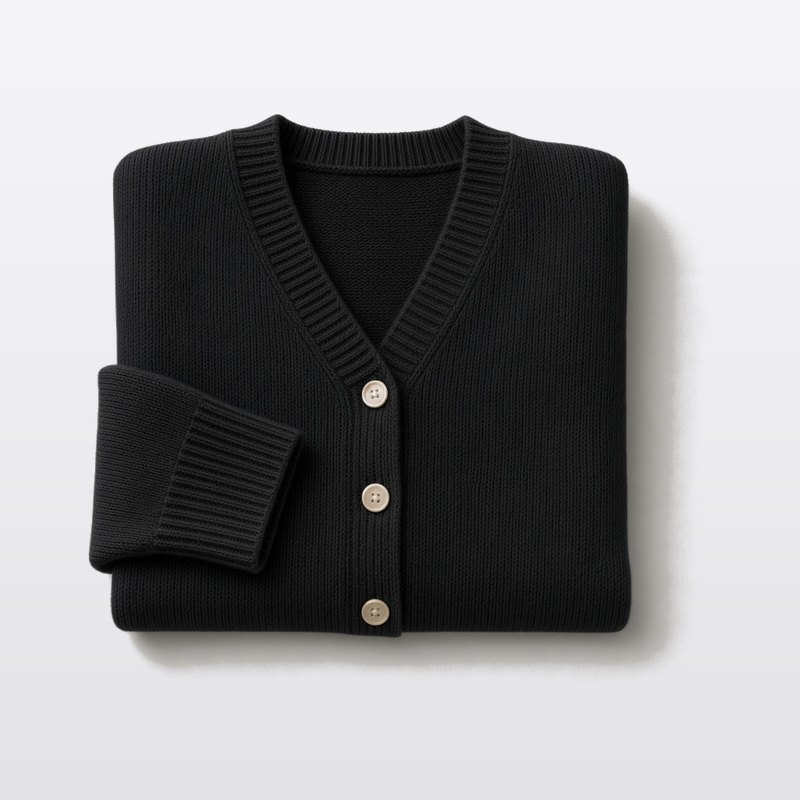 UNIQLO 女裝 圓領針織外套 黑色